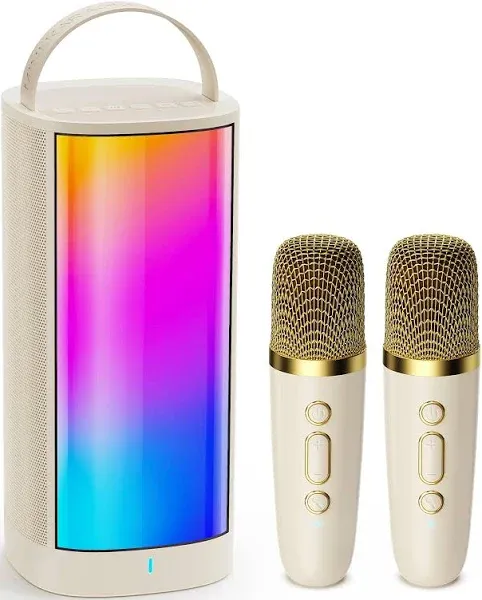 karaoke Machine with Microphones For Kid Birthday Gift Singing Bluetooth Speaker