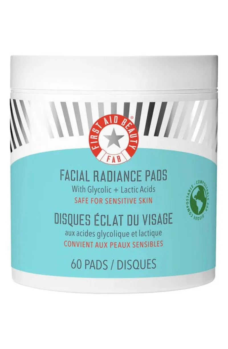 First Aid Beauty Facial Radiance Pads – Daily Exfoliating Pads with AHA