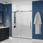 Aura 2-Jetted Shower Panel with Heavy Rain Shower &amp; Spray Gunmetal