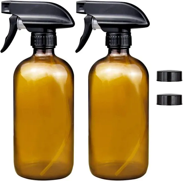 ChefLand Empty Amber Glass Spray Bottles 2 Pack 16 Oz