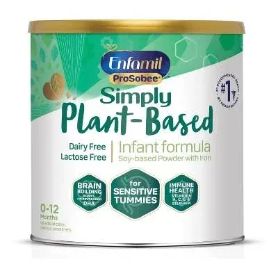 Enfamil Prosobee Plant based Baby Formula, for Sensitive Tummies, Soy-based Plant Sourced Protein, Vitamins for Immune Support, Lactose-free, Milk free, Gluten free, 32 Fl Oz Bottle (4 count)