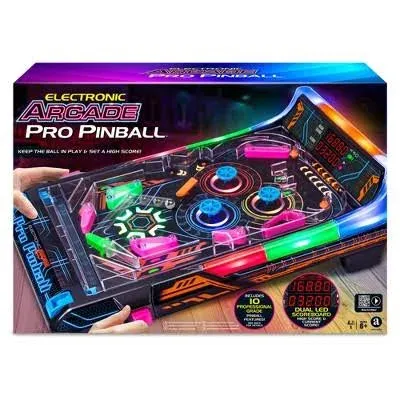 Ambassador Games: Electronic Arcade Pro Pinball - Light & Sound Tabletop Game, Dual LED Scoreboard, 10 Professional-Grade Features, Adults Kids Age 6+