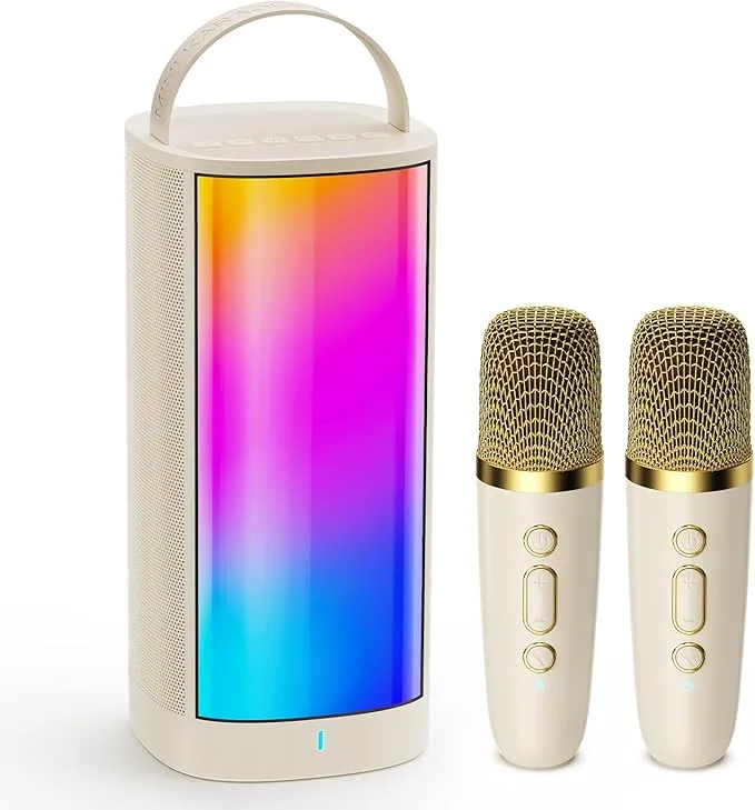 Karaoke Machine with 2 Wireless Microphones for Adults and Kids HWWR Stylish ...