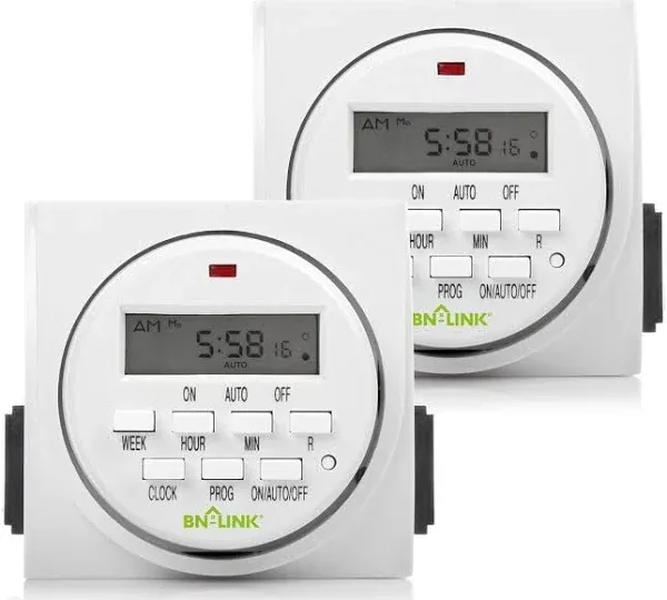 Century 7 Day Heavy Duty Digital Programmable Timer Dual Outlet 2 Pack