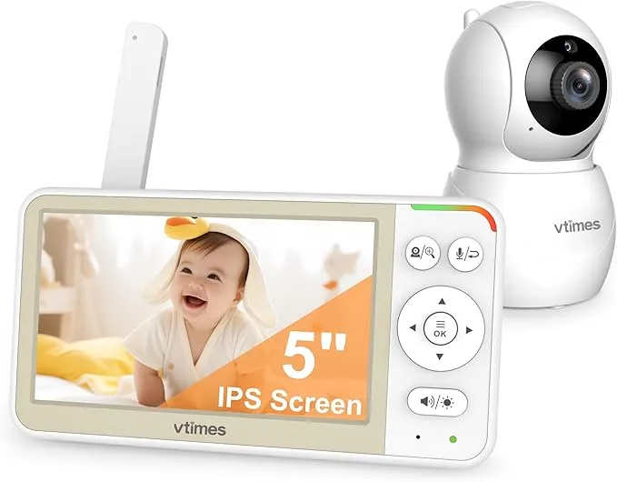 Vtimes 5'' Screen Video Baby Monitor