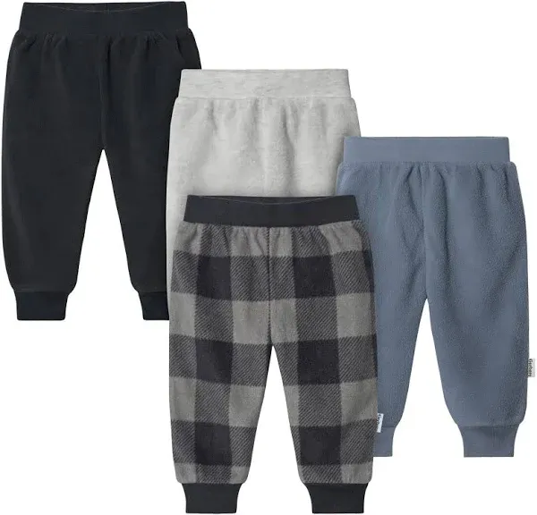 4-Pack Baby Boys Plaid Fleece Pants