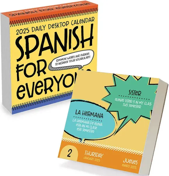 TF Publishing Spanish Words Daily Desktop Calendar