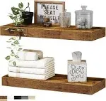 QEEIG Bathroom Shelves 36 Inches Long Floating Shelf for Wall 36 x 9 inch Set of 2, Rustic Brown (008-90BN)