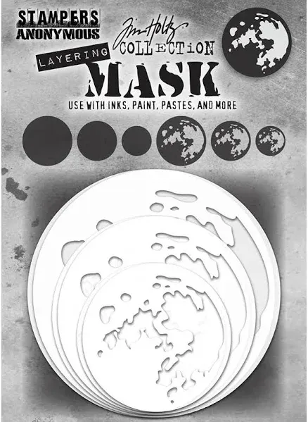 Tim Holtz Layering Mask Set 6/Pkg-Moon THMSK01