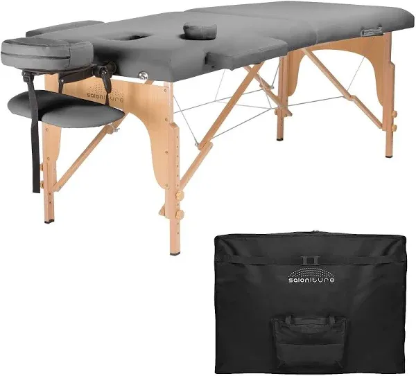 Saloniture Portable Professional Folding Massage Table with Carrying Case