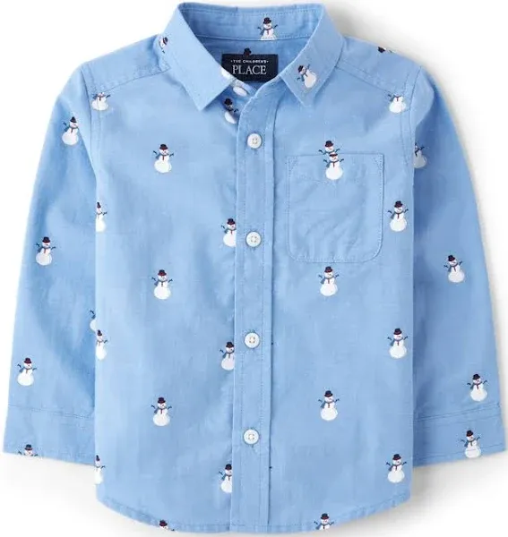 The Children's Place Baby & Toddler Boys Long Sleeve Button Up Shirt