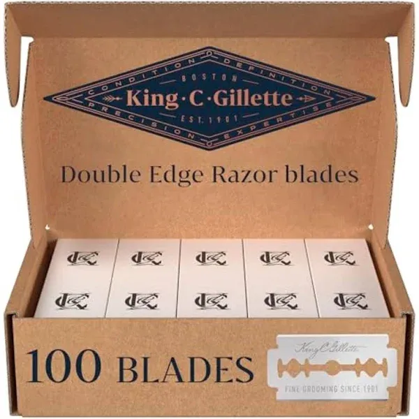 King C. Gillette Double Edge Safety Razor Blades 10 Count