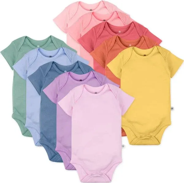 HonestBaby 10-Pack Organic Cotton Short Sleeve Bodysuits