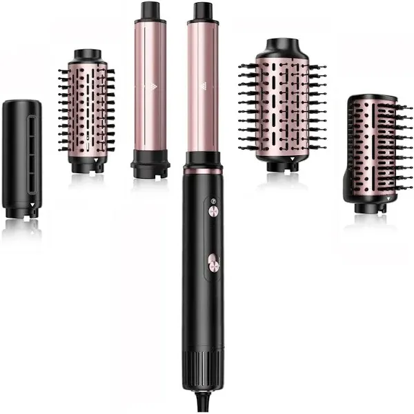 SKIMI Hair Dryer Brush Blow Dry Brush, Multi-Hot Air Styler with 110000RPM Brushless Motor, Hot Air Brush for Fast Drying Curling Volumizing Straightening & Styling, High-Speed & Quiet (Black & Pink)