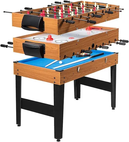 Costway 48 Inch 3-In-1 Multi Combo Game Table with Soccer for Game Rooms