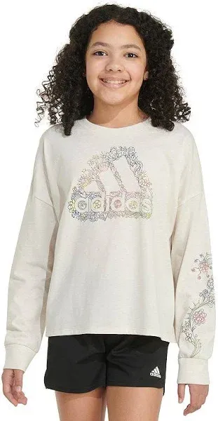 Girls 7-16 adidas Crewneck Long Sleeve T-Shirt in Regular & Plus