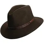 Scala Mens Large Fedora 100% Wool Felt Hat Pecan Brown Classico Unisex