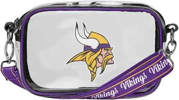 Minnesota Vikings NFL Team Stripe Clear Crossbody Bag