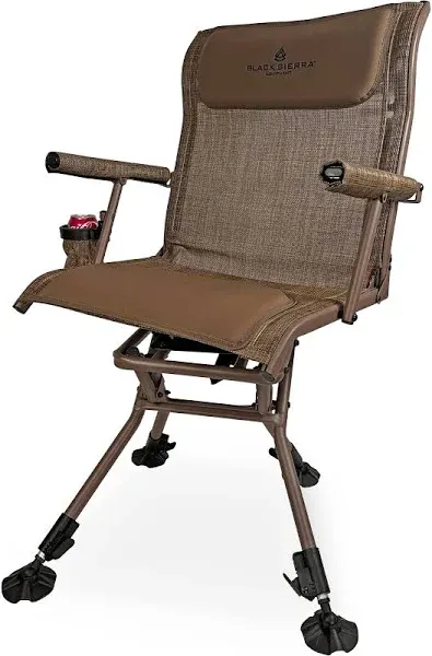 Black Sierra Heavy Duty Hunting Chair Supports 300 Lbs, XL 360° Silent Swivel...