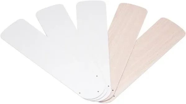 Westinghouse 7741600 52 inch White and Bleached Oak Reversible Fan Blades, 5-Count,