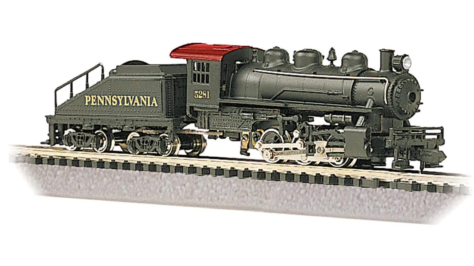 Bachmann USRA 0-6-0 Switcher w/ Slope-Back Tender PRR 5281 (Black) - N Scale