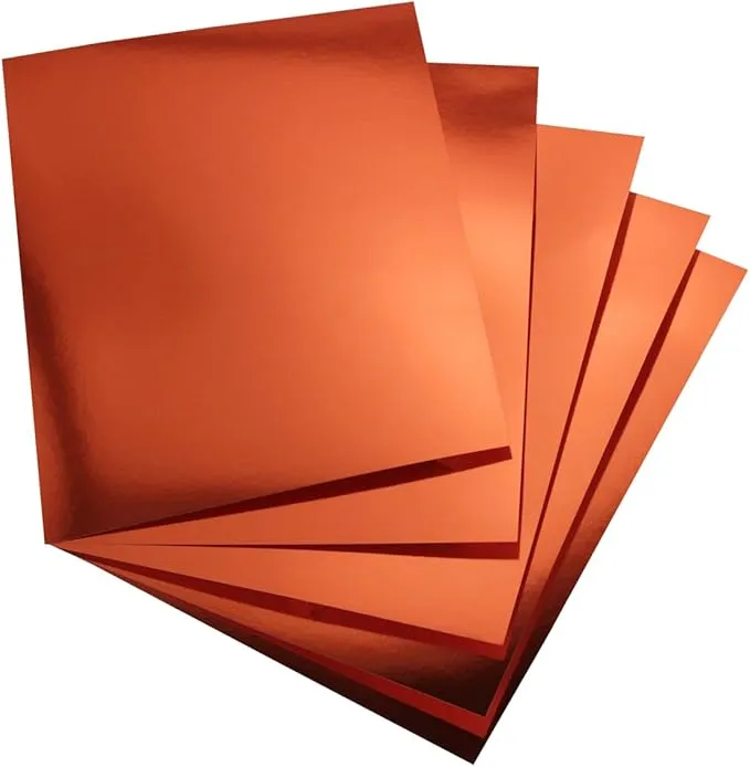 Hygloss Metallic Foil Board Card Stock Sheets, Arts & Crafts, Classroom Activities & Card Making, 25 Pack, 8.5 x 11-Inch, Red Copper