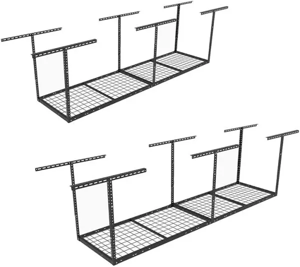  2x8 Overhead Garage Storage Rack,Adjustabl<wbr/>e Garage Storage 2x8 ft Black