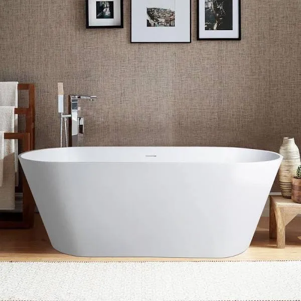 Vanity Art Solid Surface Resin Stone Freestanding Bathtub