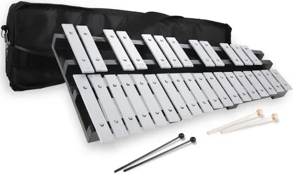 30 Notes Foldable Glockenspiel Xylophone, Percussion Instrument Kit for Adults and Kids- Includes 2 Mallets and Carrying Bag