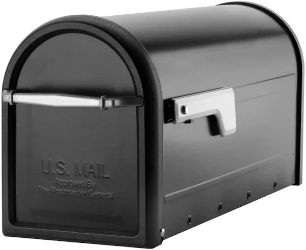 Chadwick Galvanized Steel Post Mount Mailbox, 8950B-10, Black, Medium Capacity