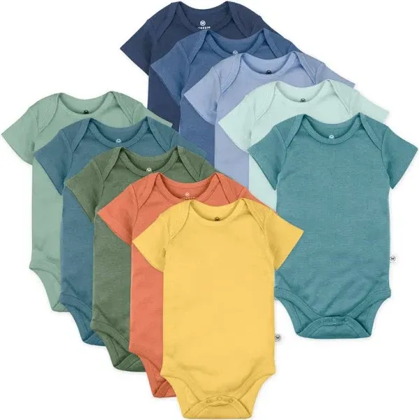 HonestBaby 10-Pack Organic Cotton Short Sleeve Bodysuits