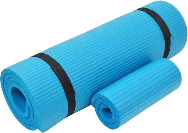 1/2-Inch Extra Thick High Density Anti-Tear Exercise Yoga Mat with Knee Pad and