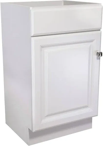 Design House Wyndham 18-in White Bathroom Vanity Base Cabinet without Top