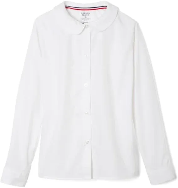 Girls' Long Sleeve Peter Pan Blouse- White