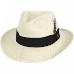 Men's Jaxon Hats Summer C-Crown Toyo Straw Fedora Hat