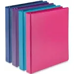 Durable D-ring View Binders, 3 Rings, 1" Capacity, 11 X 8.5, Blueberry/blue Coconut/dragonfruit/purple, 4/pack