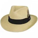 Jaxon Hats Summer C-Crown Toyo Straw Fedora Hat - Natural / M