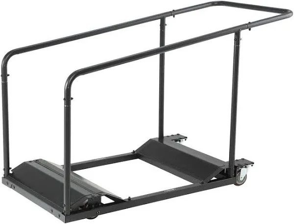 Lifetime Table Cart 59&#034; x 38&#034;H 1-Tier Powder-Coated Steel-Frame 4-Wheels Black