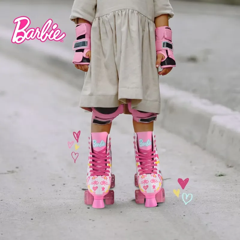 Barbie Roller Skates - Adjustable Sizes 3-6 & 12-2, Glitter Wheels, ABEC5 Bearings