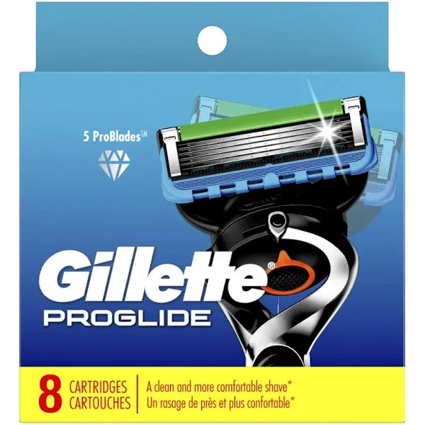 Gillette ProGlide Power Pack of 8 Razor Blades Refills fits all Fusion Handles