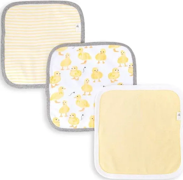 Burt's Bees Baby Washcloths 3 Pack, Little Ducks