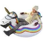 GoFloats Winter Large Unicorn Snow Tube - The Ultimate Sled &amp; Toboggan