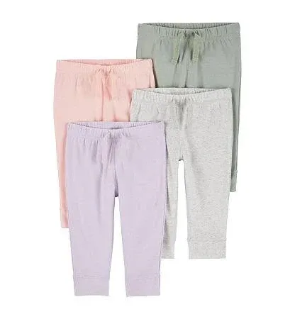 Carter's Baby Girls 4-Pack Pull-On Pants