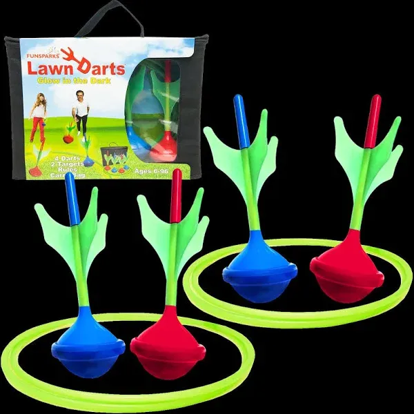  Lawn Darts Set - Glow in The Dark Soft Tip Lawn Darts - Outdoor Lawn Games 