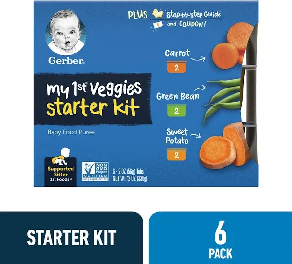 My 1st Veggies Starter Kit Carrot, Green Bean & Sweet Potato 6 Pack