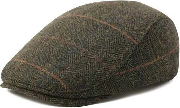 FEINION Men Wool Blend Flat Cap Tweed Newsboy Ivy Hat