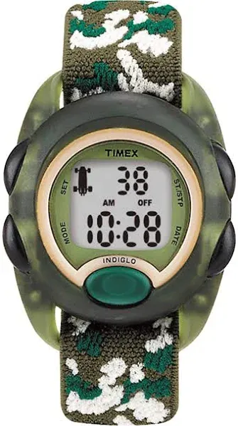 Timex Indiglo Analog Wristwatch Green Nylon Band...NEW BATTERY 