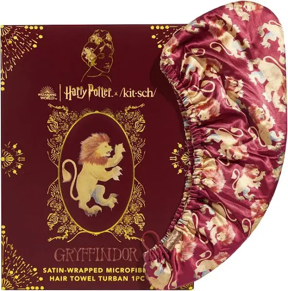 Kitsch Harry Potter Gryffindor Satin-Wrapped Hair Towel