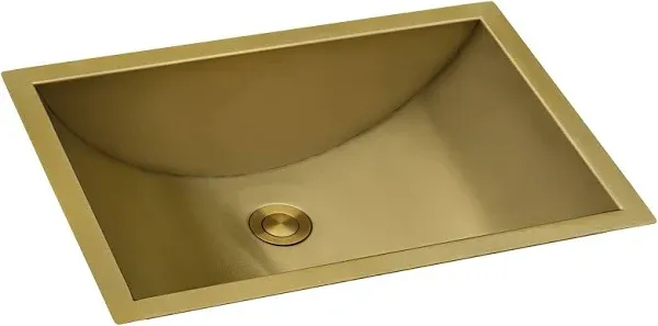 Ruvati 16 x 11 inch Brushed Gold Polished Brass Rectangular Bathroom S