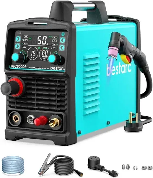 Plasma Cutter, 50Amp Blow Back Pilot Arc with [Air Sensor Technology], 110V/220V